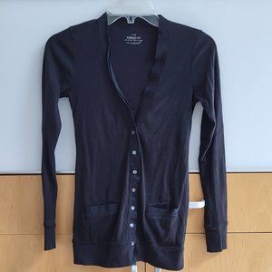 J. Crew Perfect Fit Long Black Cotton Cardigan